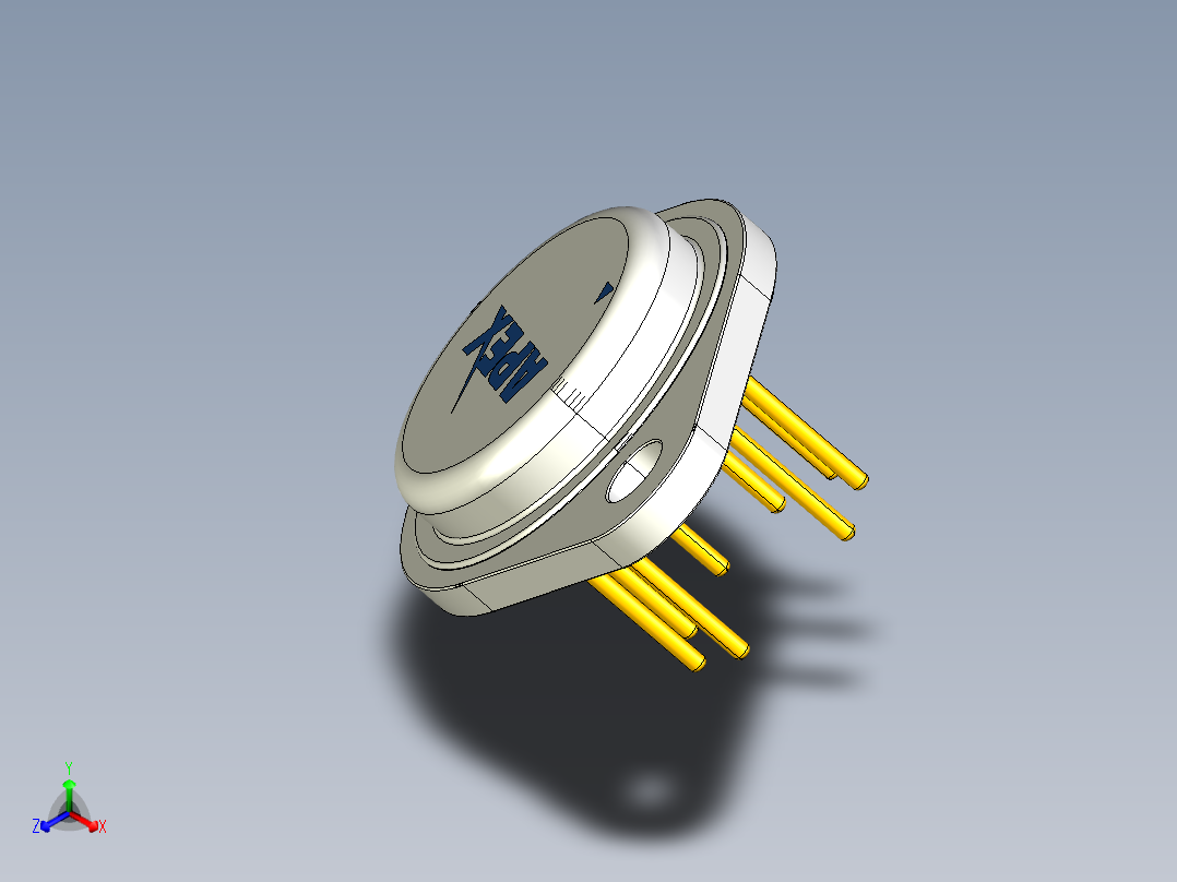 TO-3 8引脚，TO-3是一种标准化金属半导体正等轴测图