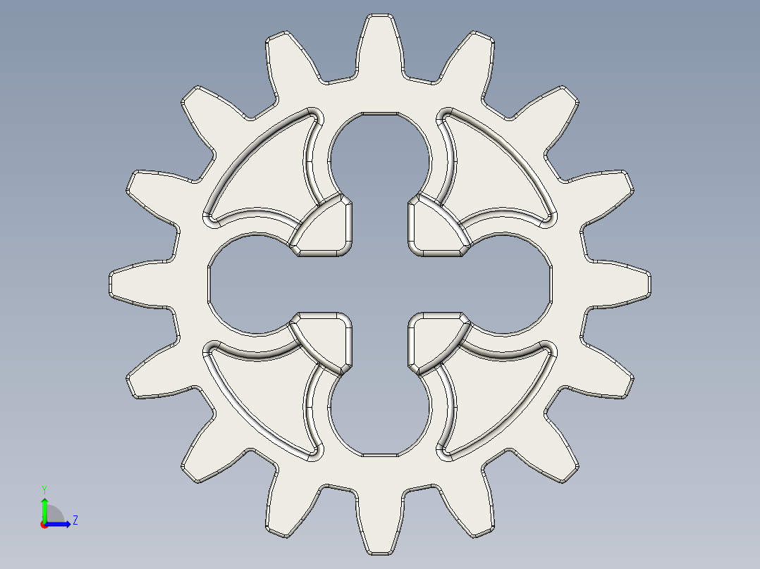 4019 - 4562487 - 4211563 Medium Stone Grey Technic Gear 16 Tooth.STEP左视图