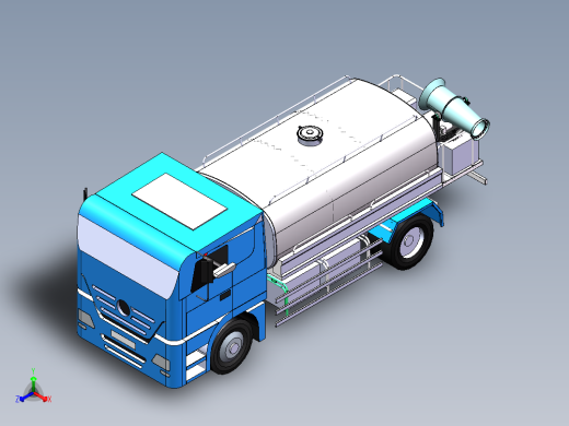 抑尘洒水车正等轴测缩略图