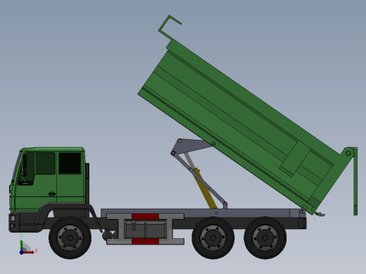 矿用自卸车车厢和举升机构设计（含三维SW+CAD图+说明书）前视缩略图