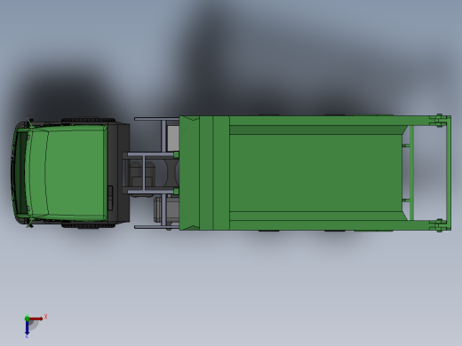 矿用自卸车车厢和举升机构设计（含三维SW+CAD图+说明书）俯视缩略图
