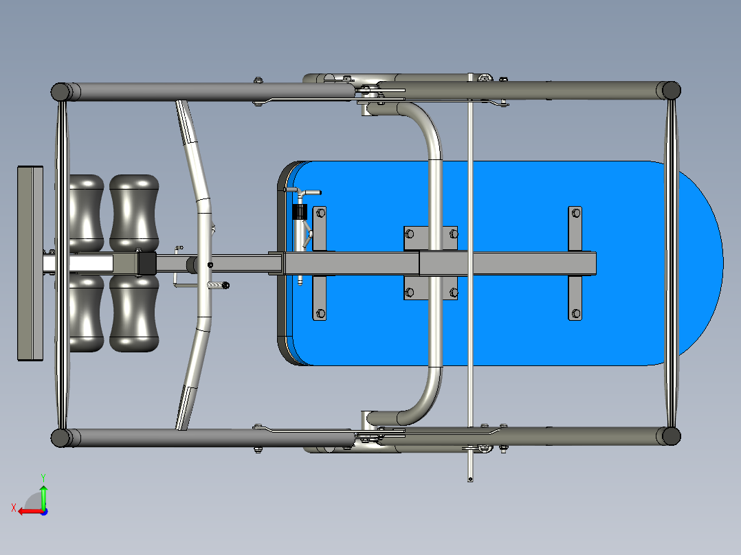 用于脊柱治疗练习的倒置台后视图