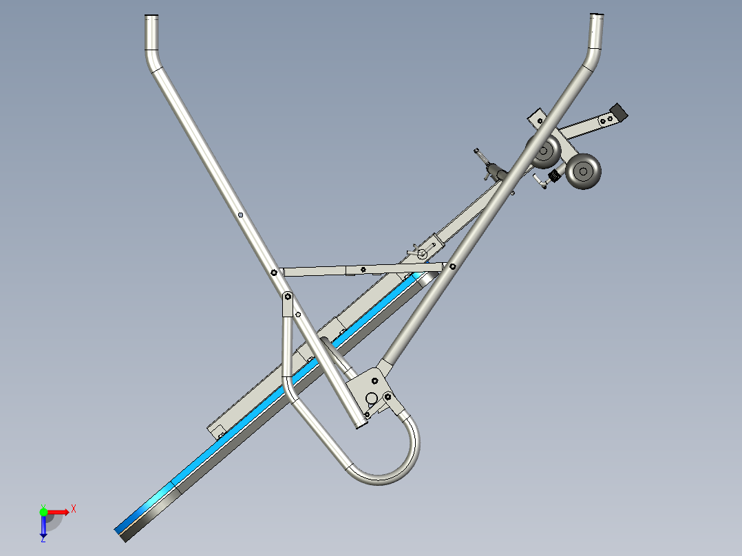 用于脊柱治疗练习的倒置台俯视图