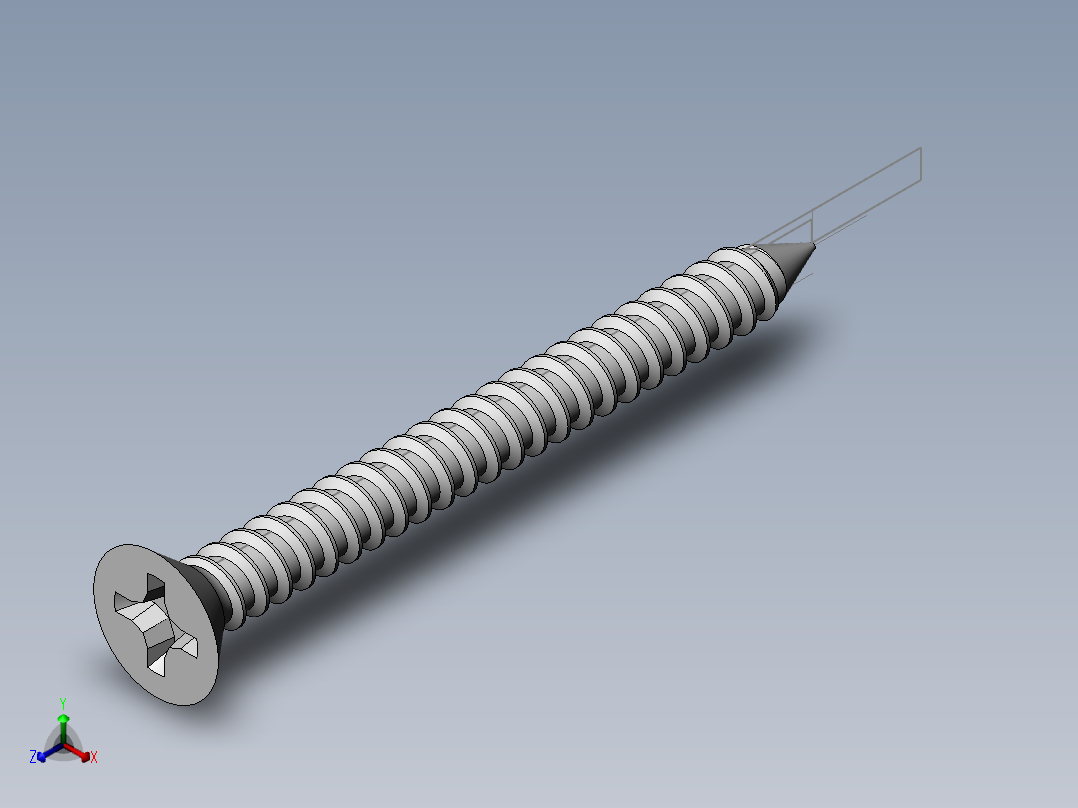 m3-13-to-40-沉头自攻螺丝-Screw M3 x 30 for Wood.SLDPRT主视图