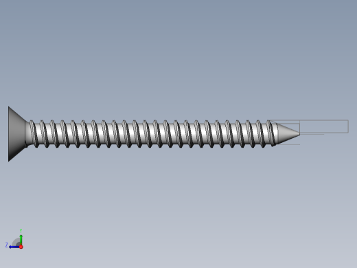 m3-13-to-40-沉头自攻螺丝-Screw M3 x 30 for Wood.SLDPRT右视缩略图