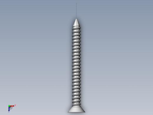 m3-13-to-40-沉头自攻螺丝-Screw M3 x 30 for Wood.SLDPRT俯视缩略图