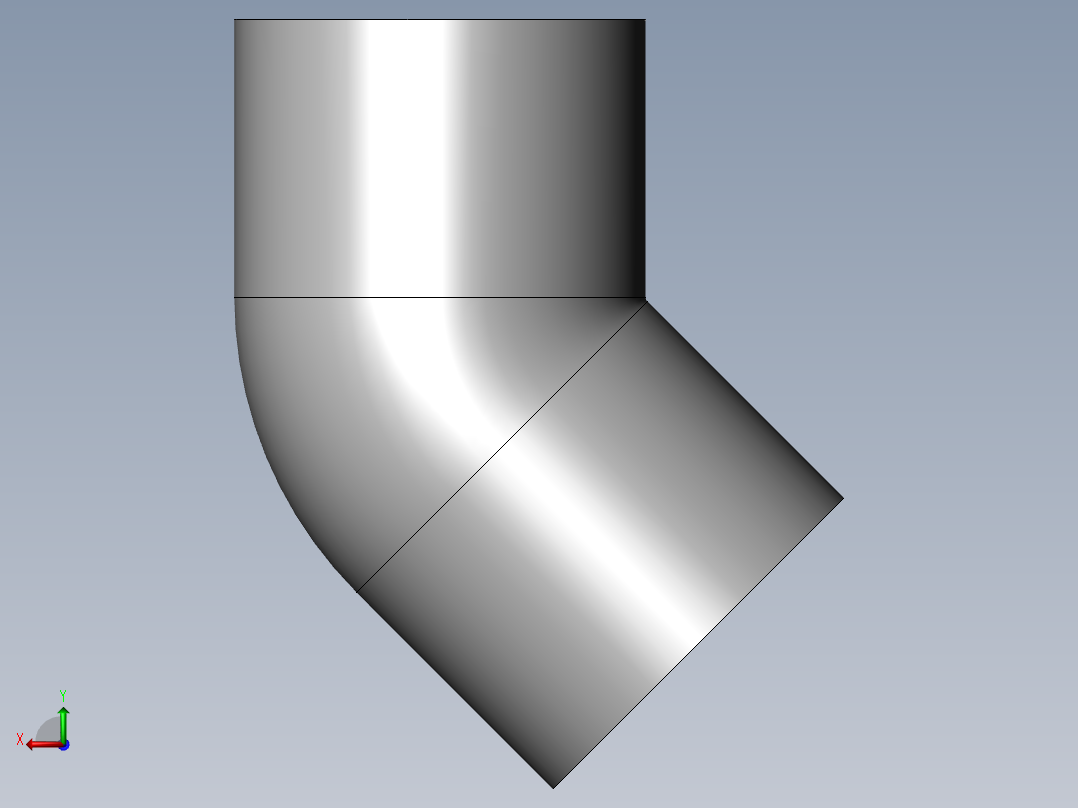 PVC管件-1in 45_elbow左视图