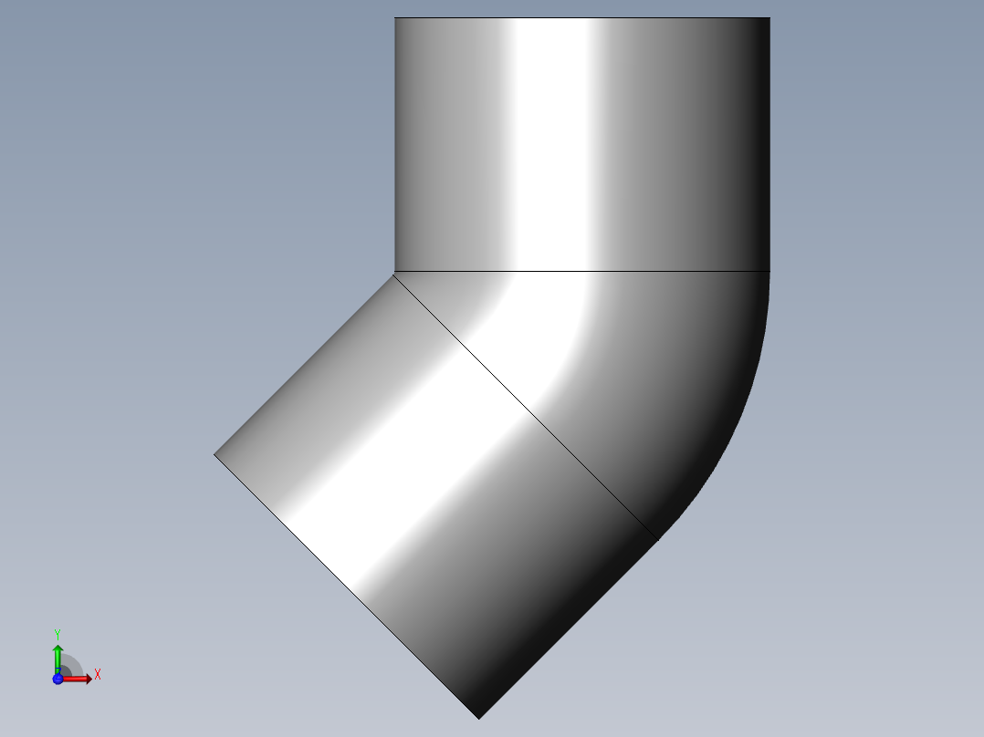 PVC管件-1in 45_elbow右视图