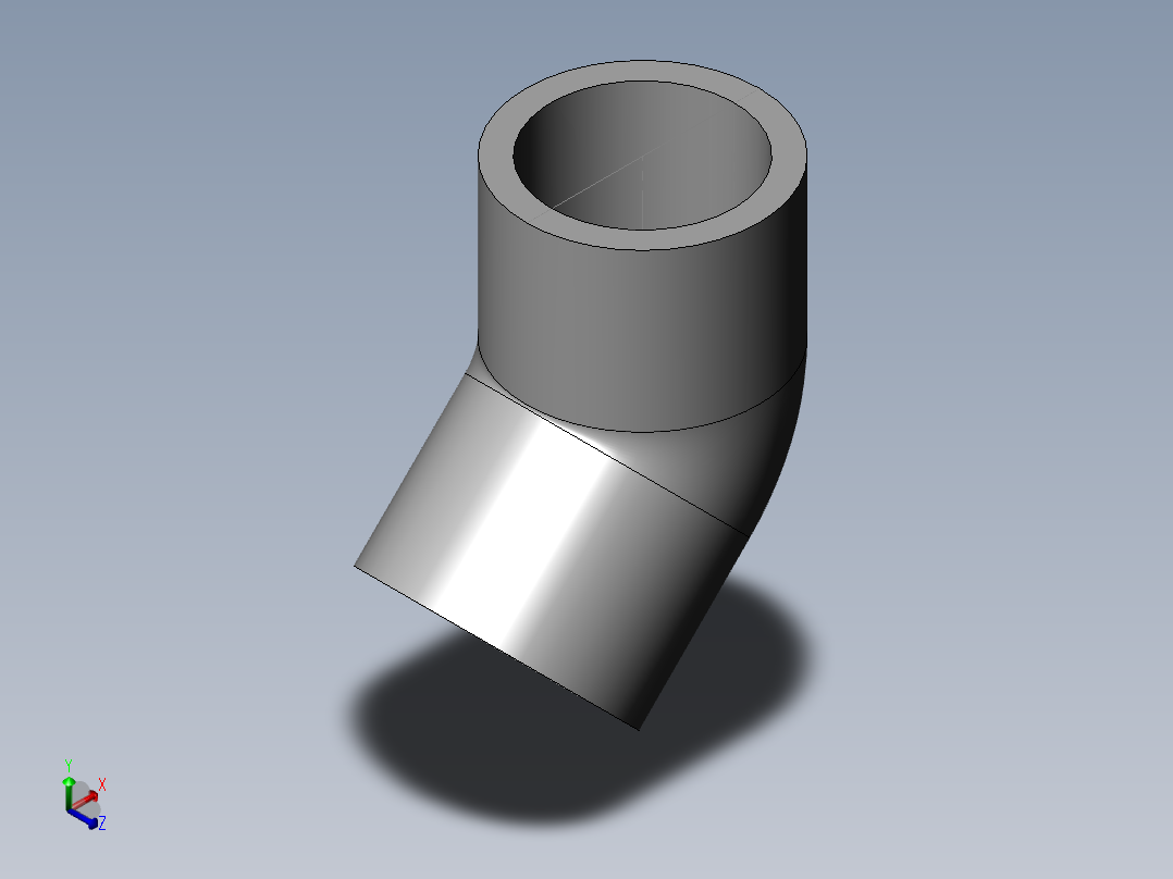 PVC管件-1in 45_elbow正等轴测图