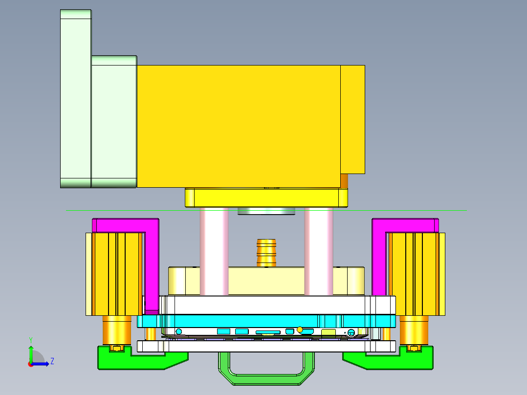 FONE-D笔记本CNC工装夹具三维模型-CNC4-1114左视图