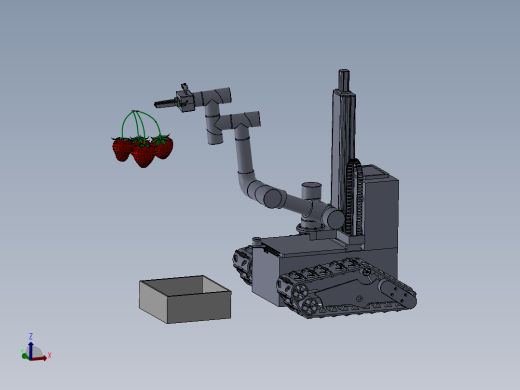 草莓采摘机器人sw22可编辑+仿真视频