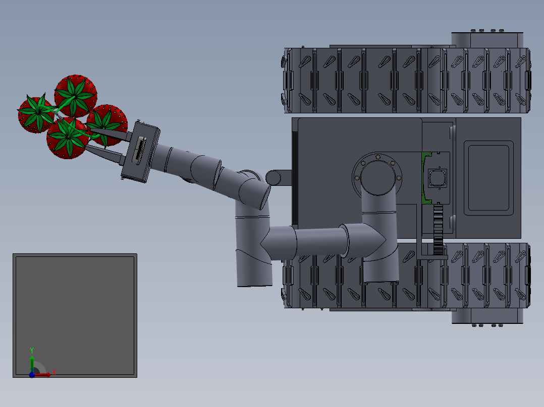 草莓采摘机器人sw22可编辑+仿真视频前视图