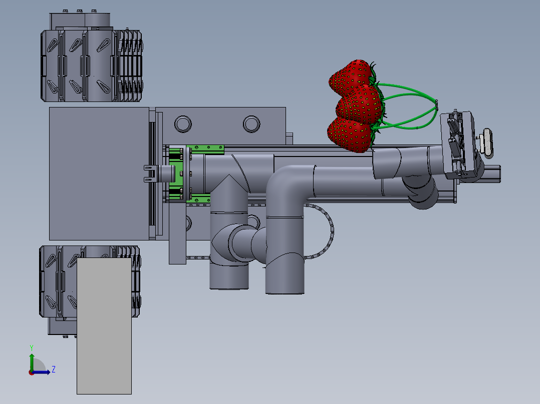 草莓采摘机器人sw22可编辑+仿真视频左视图