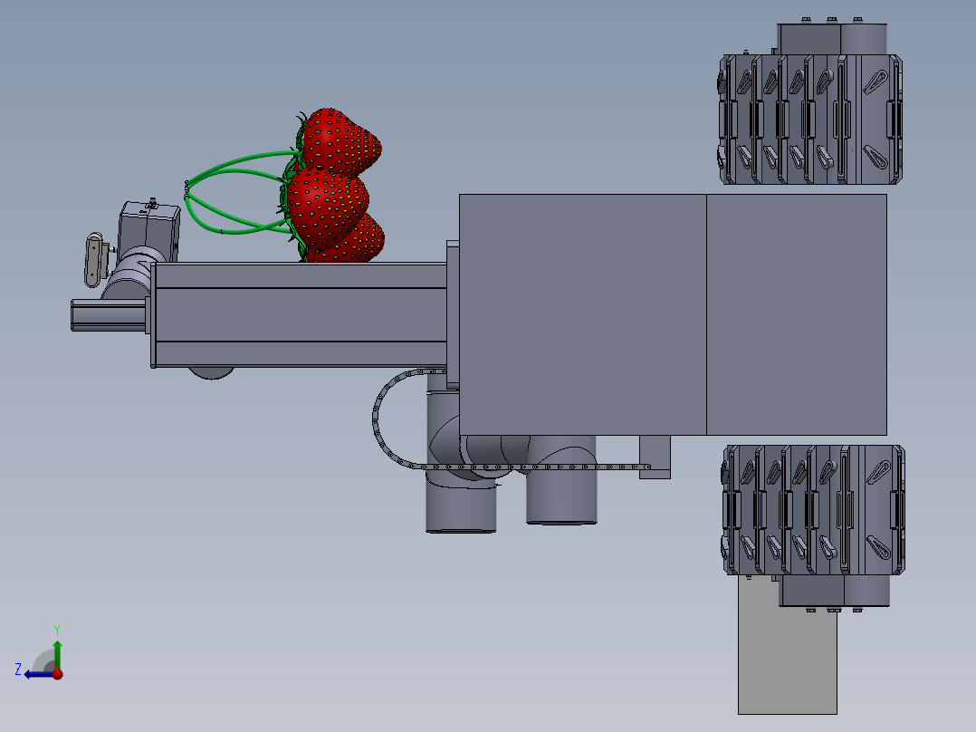 草莓采摘机器人sw22可编辑+仿真视频右视图
