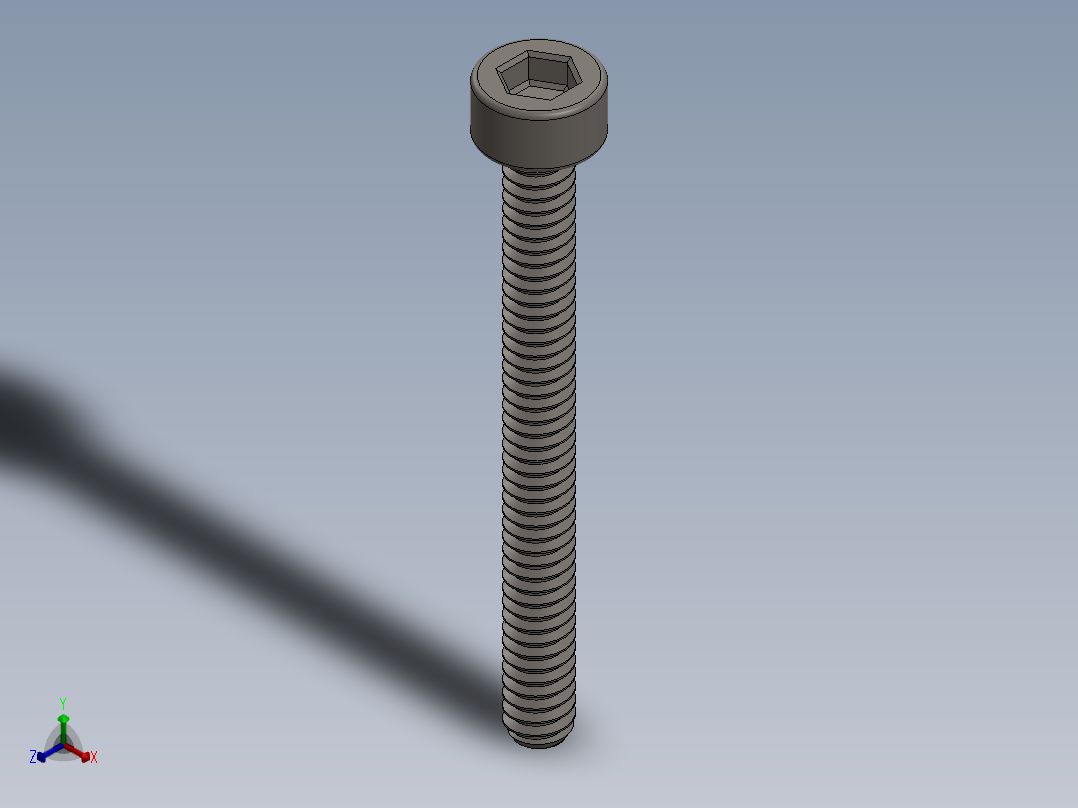 Screw_DIN_912_M1.6x16F_A2.SLDPRT公制内六角螺钉正等轴测图