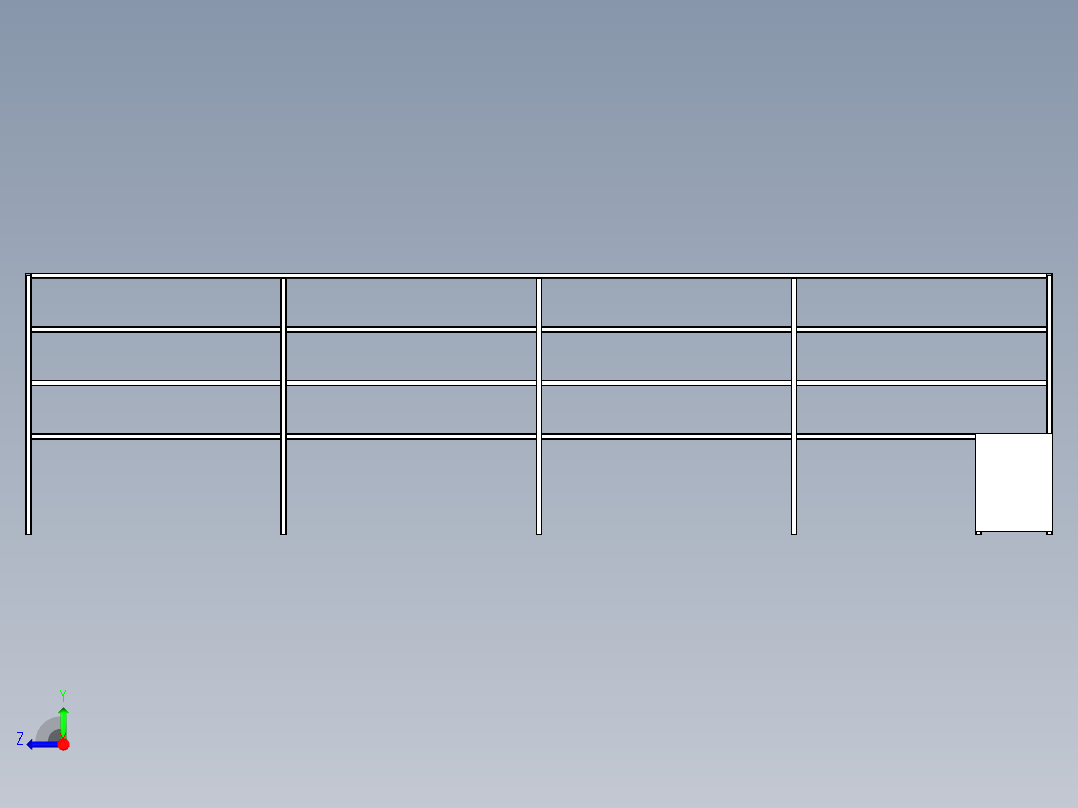 流水线工作台右视图