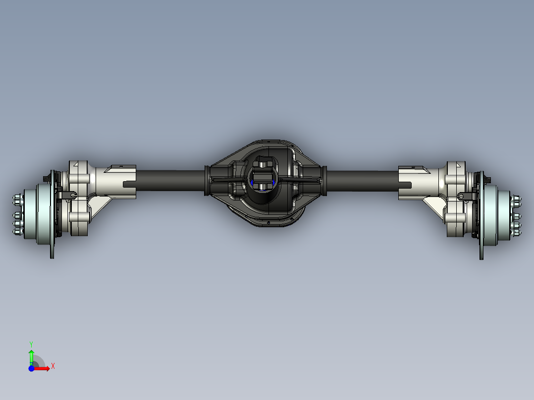 B2004066-后桥带中置车轴前视图