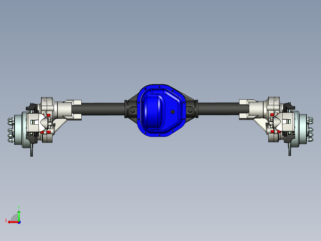 B2004066-后桥带中置车轴后视图