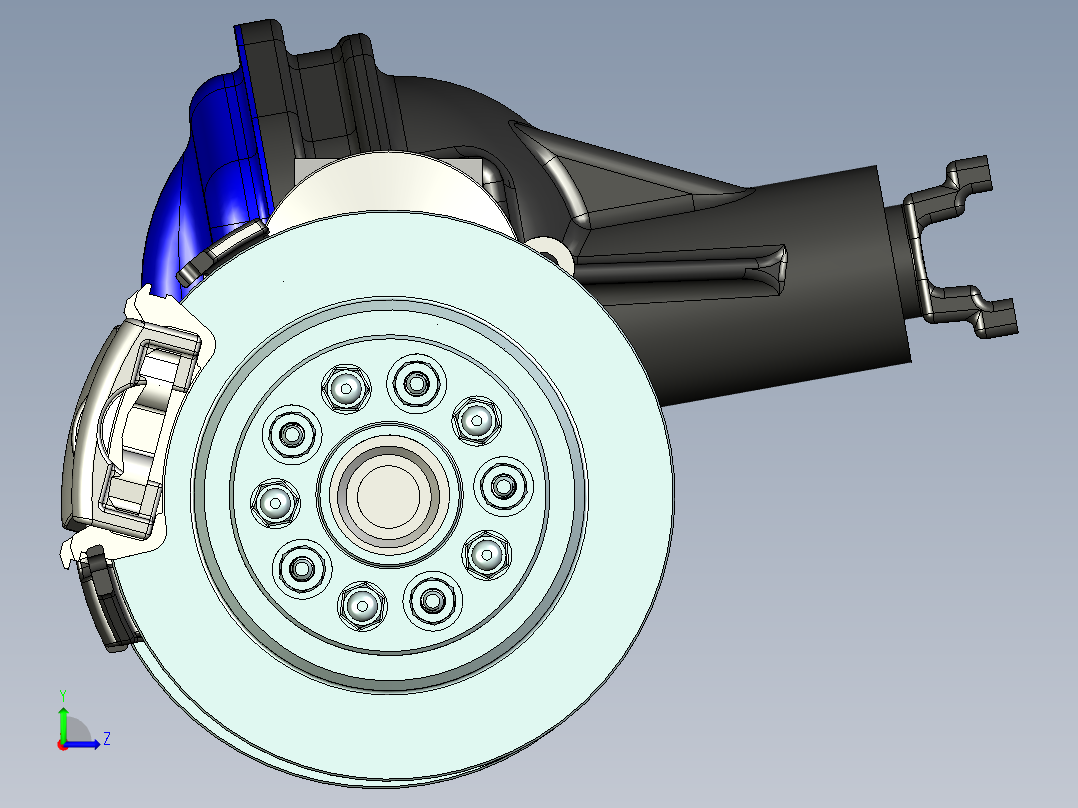 B2004066-后桥带中置车轴左视图