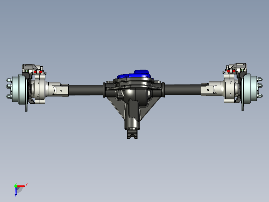 B2004066-后桥带中置车轴俯视图