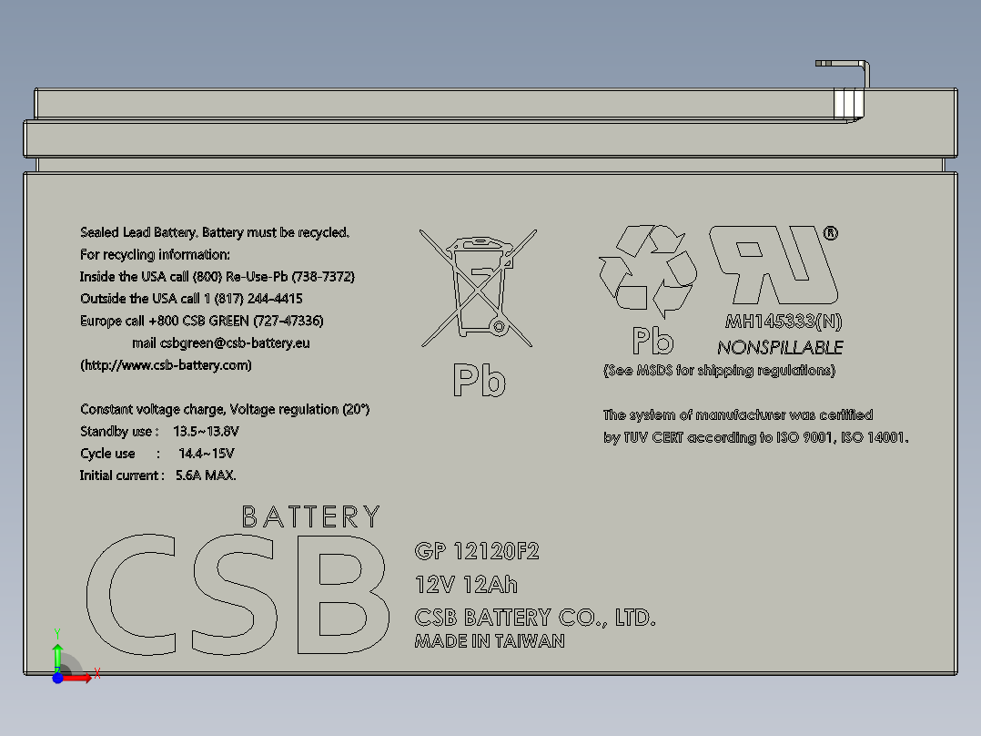 电池仓、电池(3)前视图