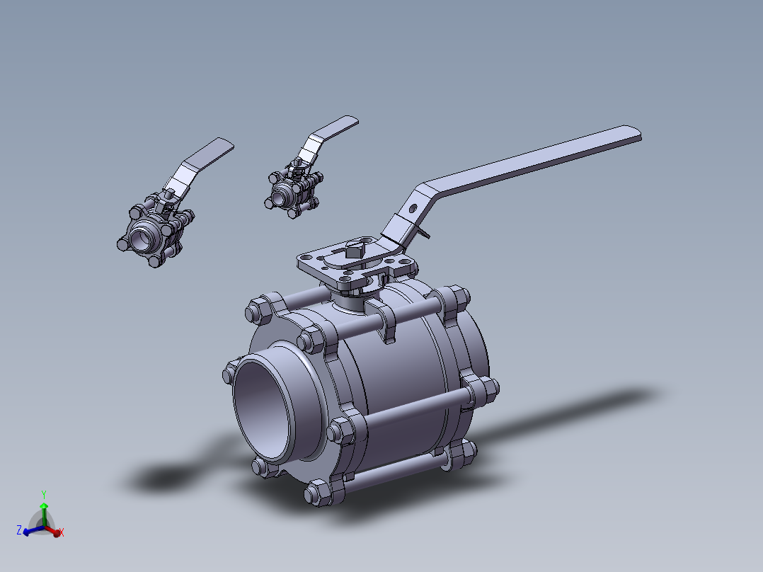 3款25MM-1“BW PN 125浮动球阀模型