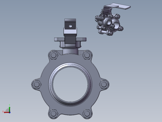 3款25MM-1“BW PN 125浮动球阀模型后视缩略图