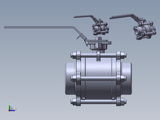 3款25MM-1“BW PN 125浮动球阀模型左视缩略图