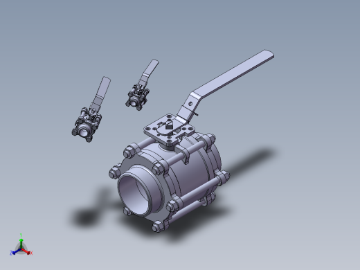3款25MM-1“BW PN 125浮动球阀模型正等轴测缩略图