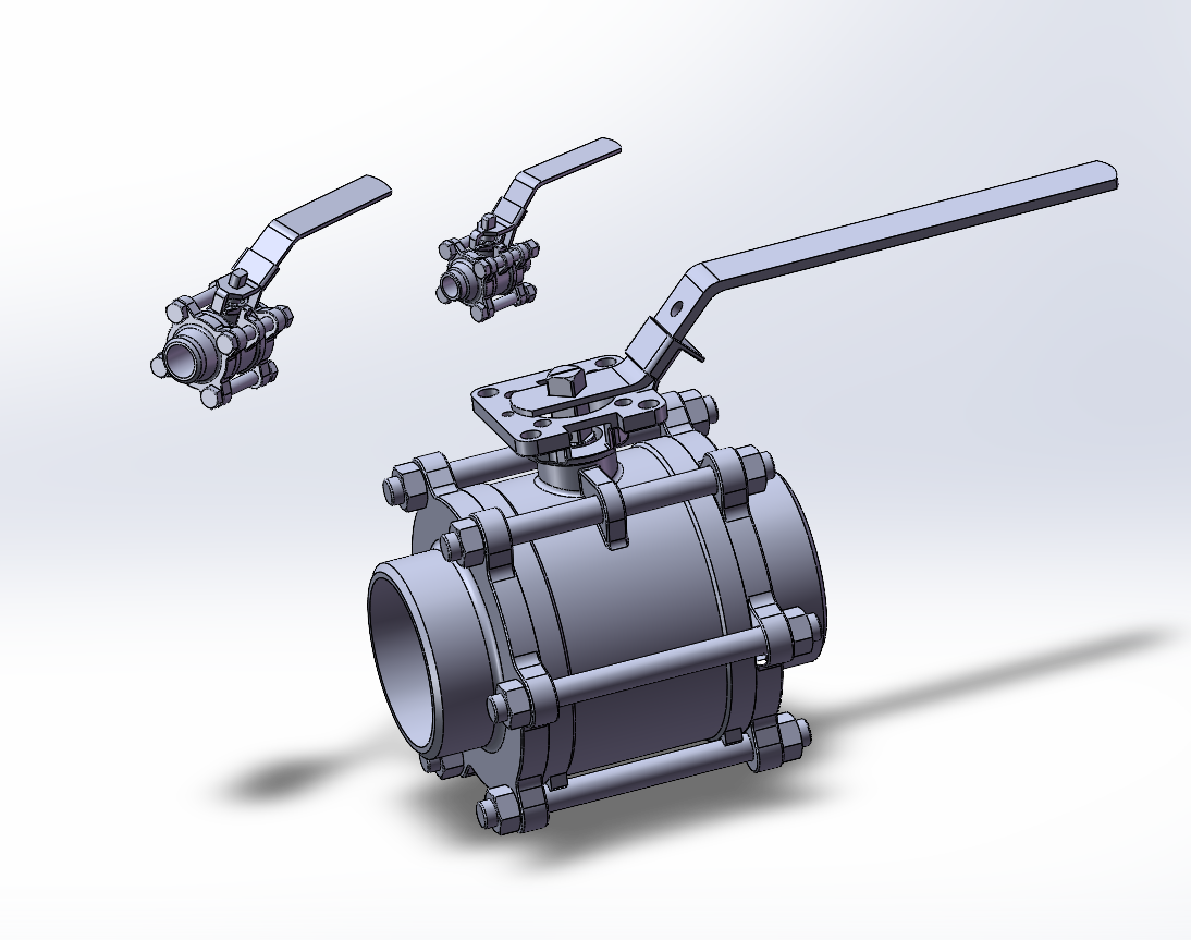 3款25MM-1“BW PN 125浮动球阀模型
