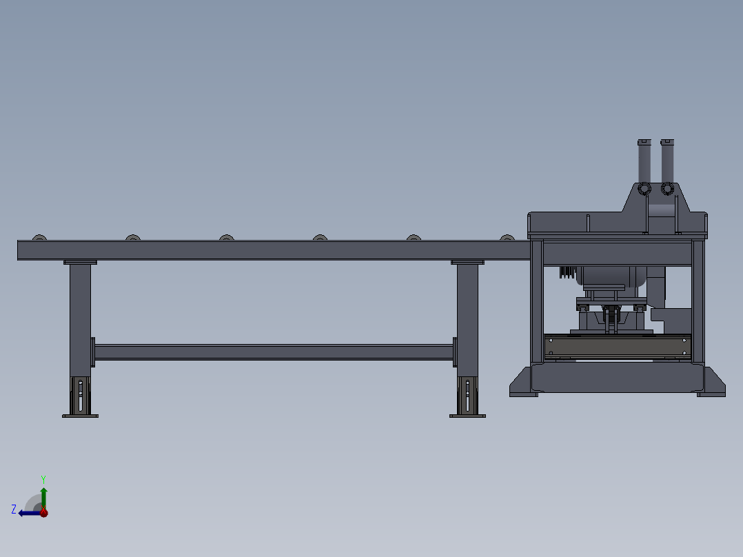 12寸定位夹紧自动切割锯右视图