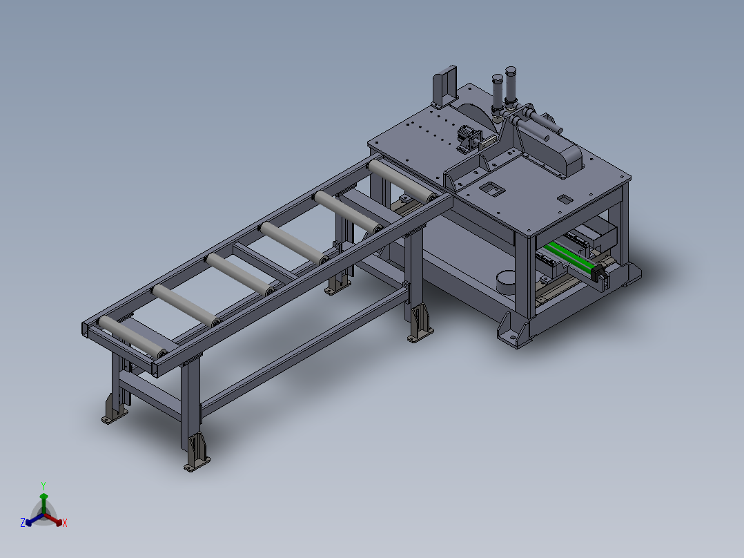 12寸定位夹紧自动切割锯正等轴测图