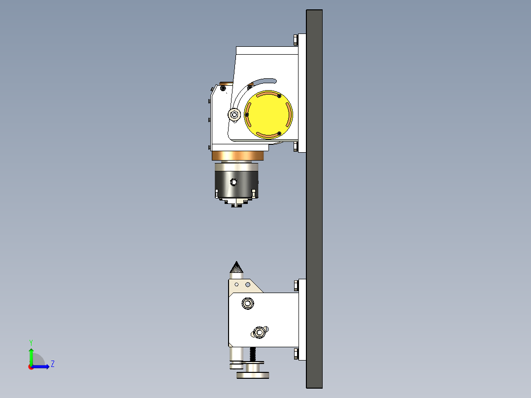 Modelado车床机构简易模型3D图纸左视图
