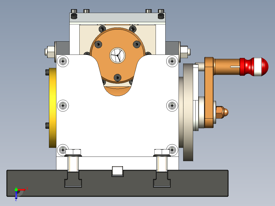 Modelado车床机构简易模型3D图纸俯视图