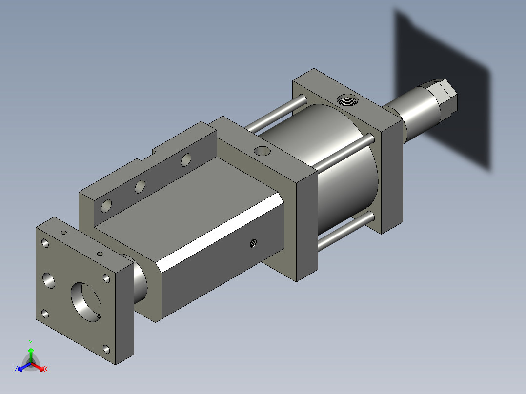 125X50-50伸出可调汽缸(2)V12正等轴测图