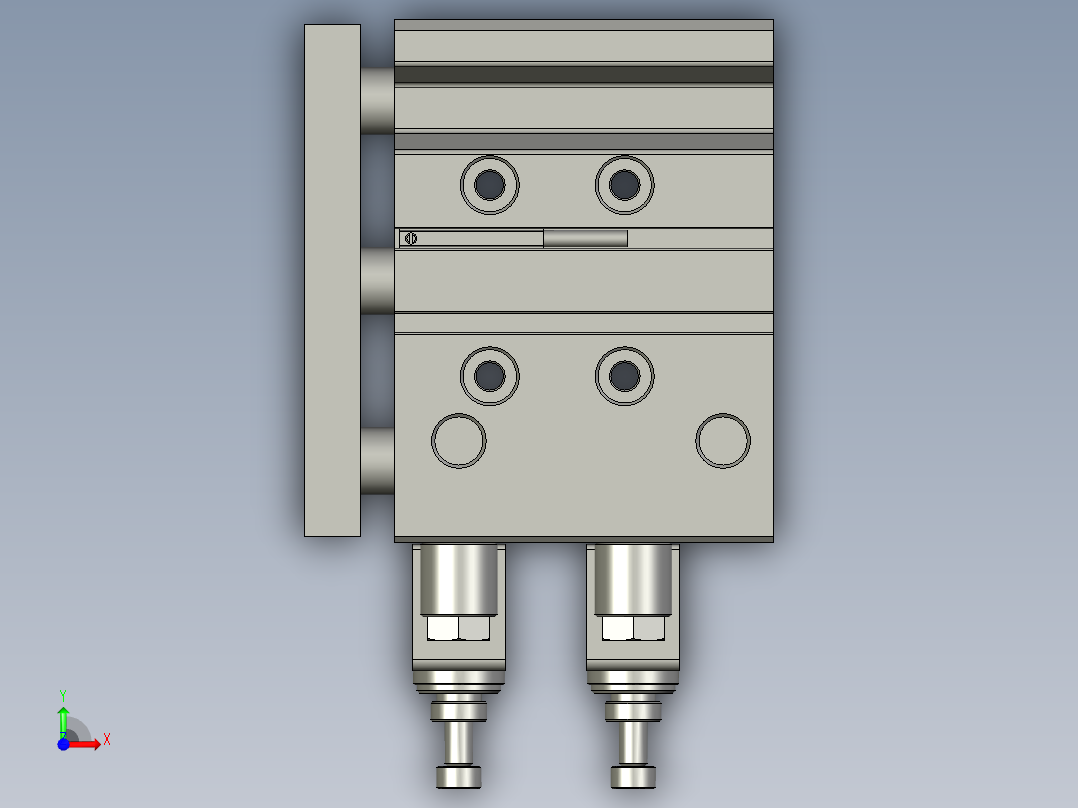 热熔气缸TCL25x30S-DMSG-2亚德客前视图