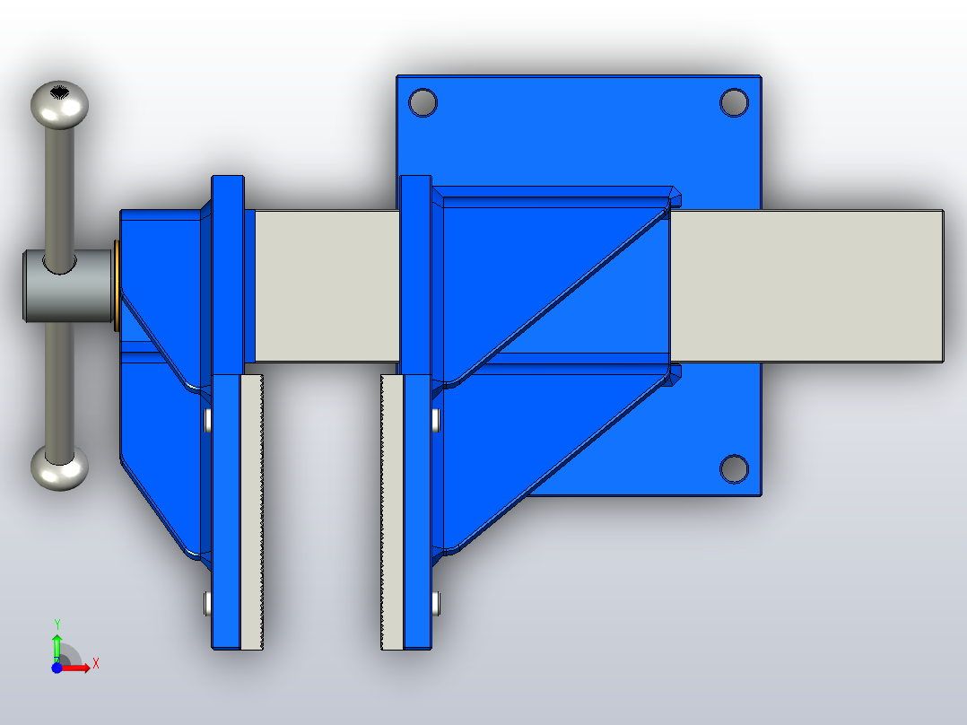 通用装配式右手150毫米偏置台虎钳前视图
