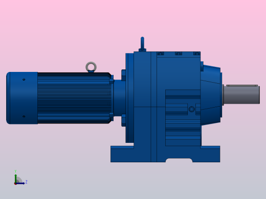 R97底脚轴伸式安装斜齿轮减速机R97-YVB0.25-8P-71-M1-0°左视缩略图