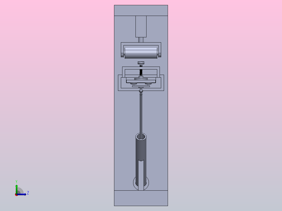 负压式气驱动钣金折弯装置主视图
