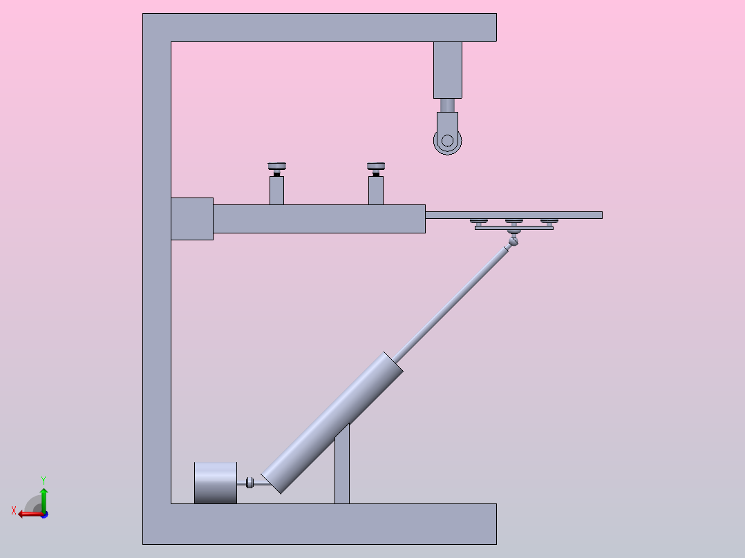 负压式气驱动钣金折弯装置后视图