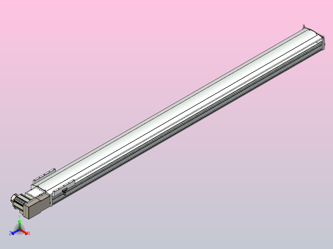 皮带直线轴半封闭可选导轨TPA-HNB-220D-176-L2600-MR-Y-P1K-N3正等轴测图