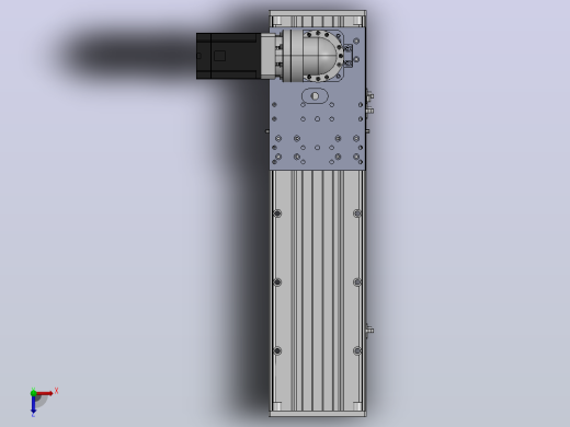 DMG170-LCM齿轮齿条模组直线滑台（电机左折）[DMG170-L16S400-DT750-C2U-LCM-P7]俯视缩略图