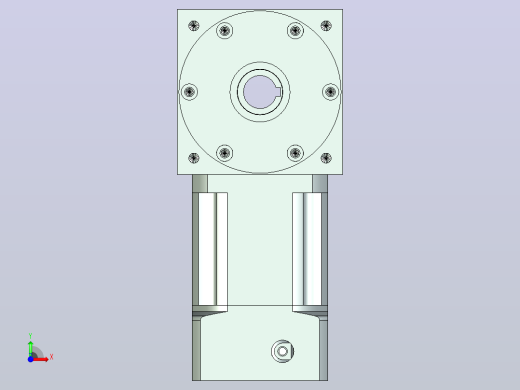 22PW110双孔 PLX90-L2 19-70-90-M6 PW110转向器 直径22双孔输出 带90直齿行星减速机前视缩略图