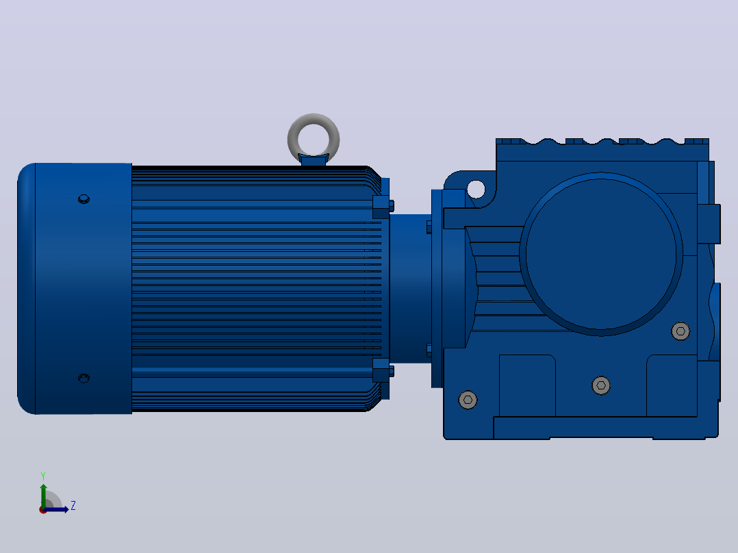 S97底脚轴伸式安装斜齿-蜗轮蜗杆减速机S97-YV22-4P-20.16-M1-0°-A左视图
