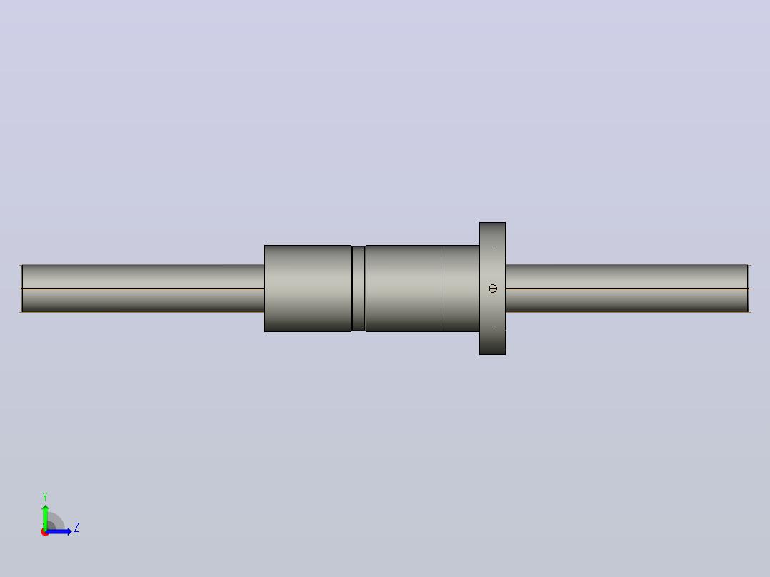FFZD5020-3滚珠丝杆3D模型左视图