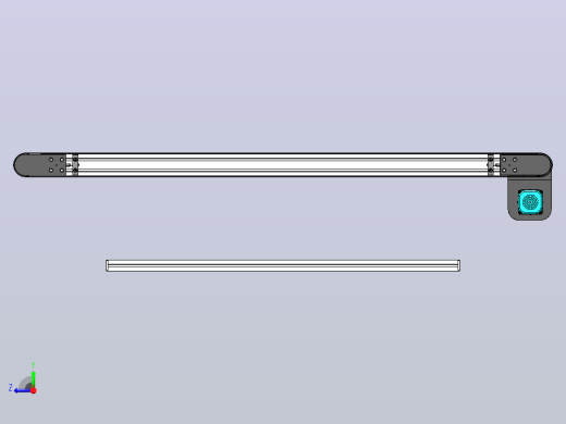 三维模型为皮带线，长度2000mm，宽度：400mm，高度：600mm右视缩略图