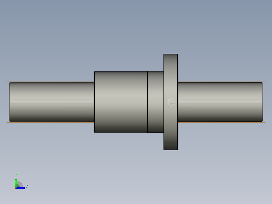 FF5012-4滚珠丝杆3D模型左视图