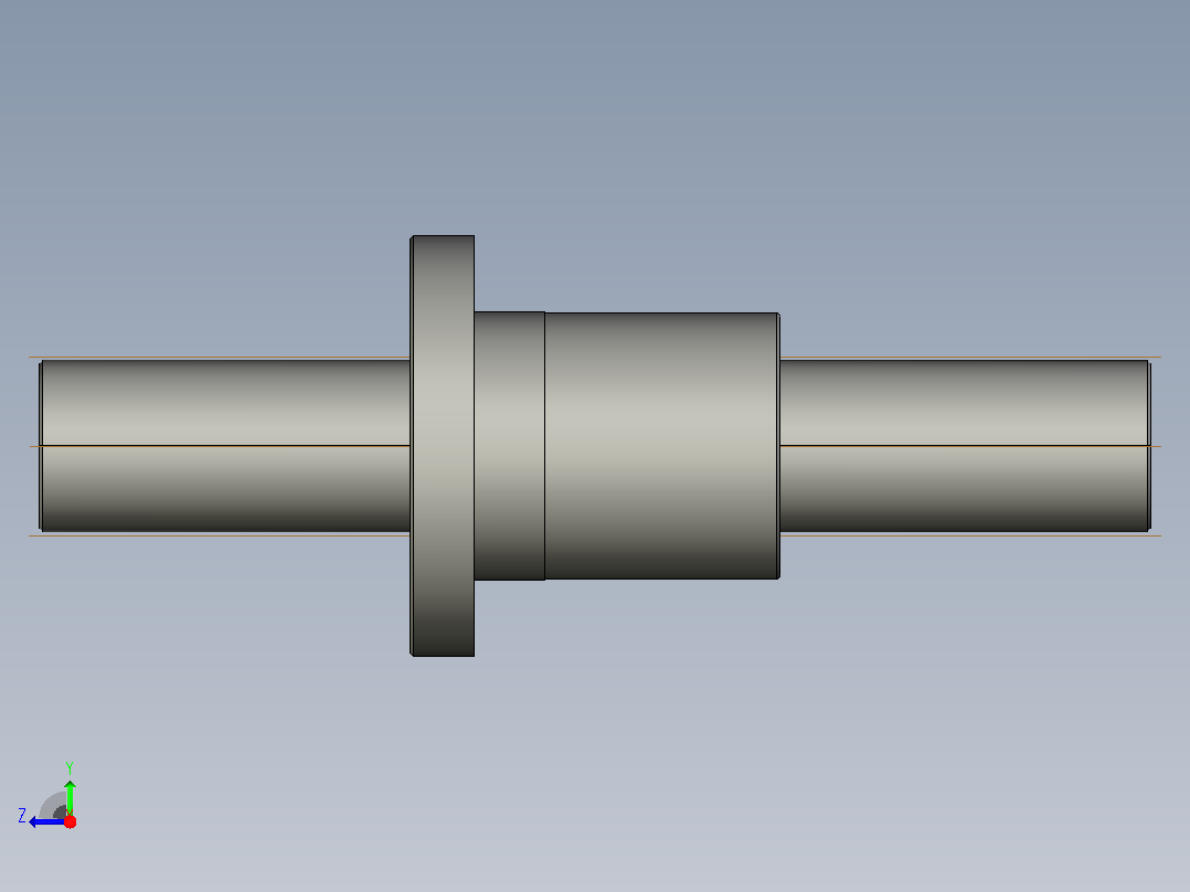 FF5012-4滚珠丝杆3D模型右视图