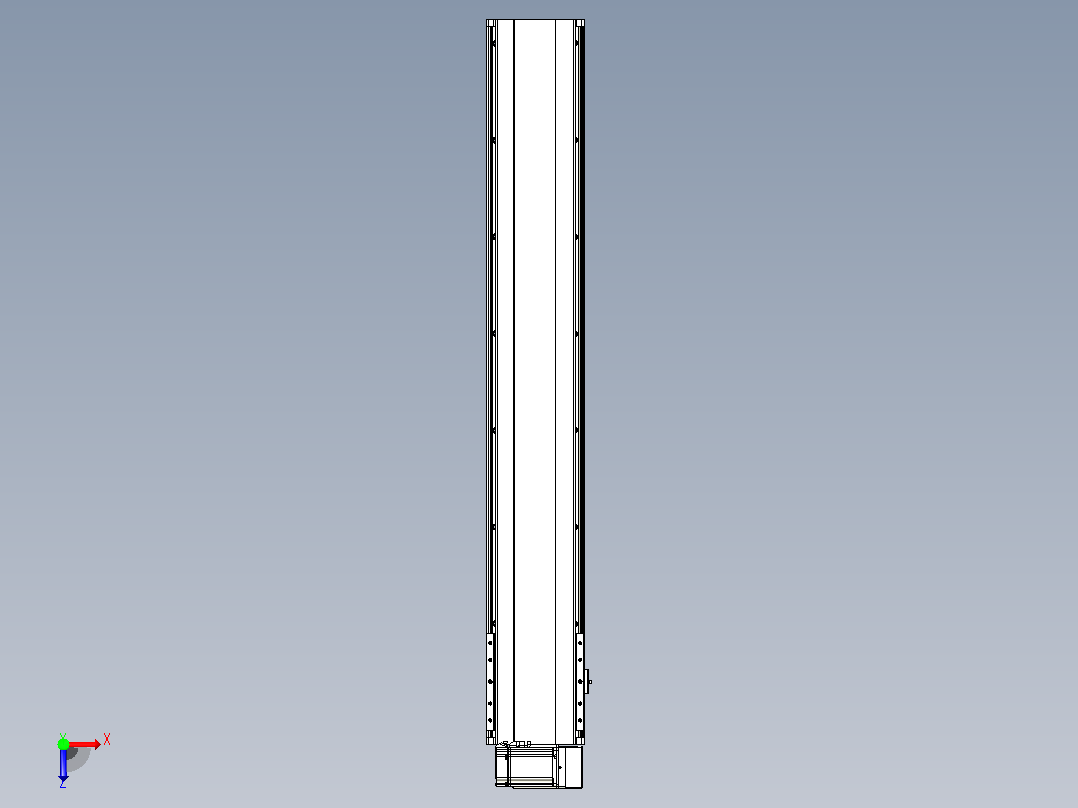 皮带直线轴半封闭可选导轨TPA-HNB-202D-140-L1150-RU-C-P75-N3俯视图