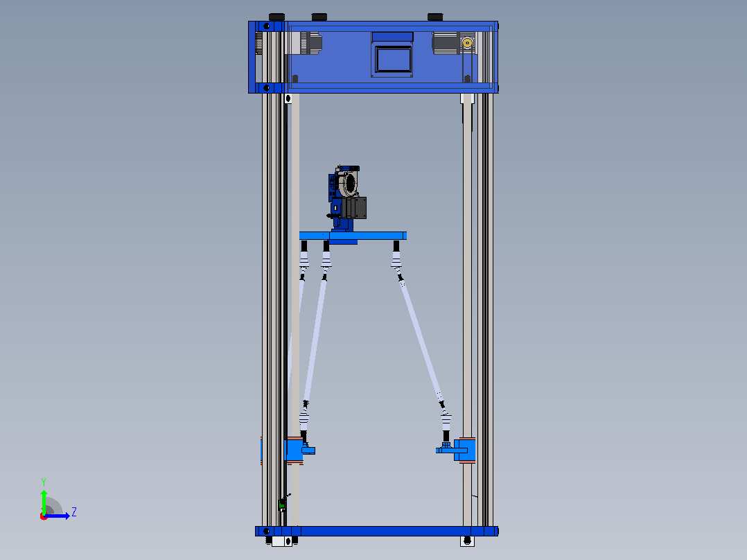三角形3D打印机左视图